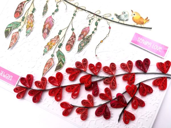 Love and Anniversary Quilled Heart Card image