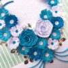 Blue Themed Quilled Flowers in Heart Greeting Card image Blue Themed Quilled Flowers in Heart Greeting Card image