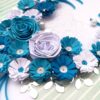Blue Themed Quilled Flowers in Heart Greeting Card image Blue Themed Quilled Flowers in Heart Greeting Card image