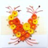 Yellow Themed Quilled Flowers in Heart Greeting Card image Yellow Themed Quilled Flowers in Heart Greeting Card image