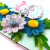 Sparkling Blue Quilled Flowers Birthday Card image