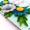 Sparkling Blue Quilled Flowers Birthday Card image