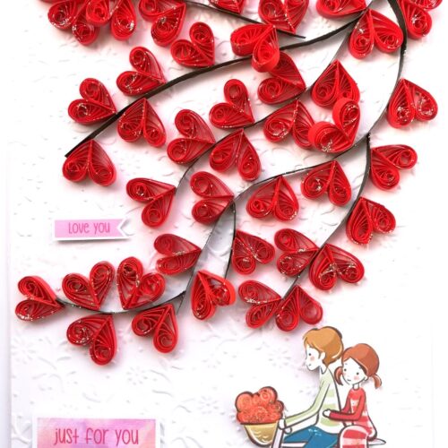 Quilled Hearts Love Greeting Card image