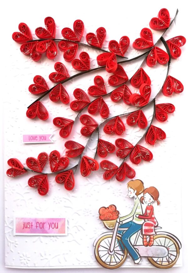 Quilled Hearts Love Greeting Card image