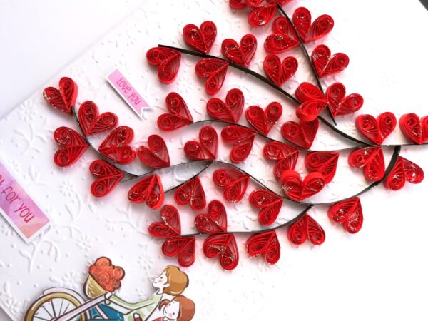 Quilled Hearts Love Greeting Card image