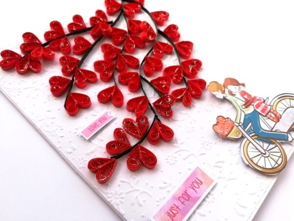 Quilled Hearts Love Greeting Card image