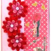 Love Themed Red Quilled Flowers Greeting card image