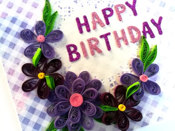 Sparkling Purple Quilled Mini Zigzag Scrapbook - D2 image
