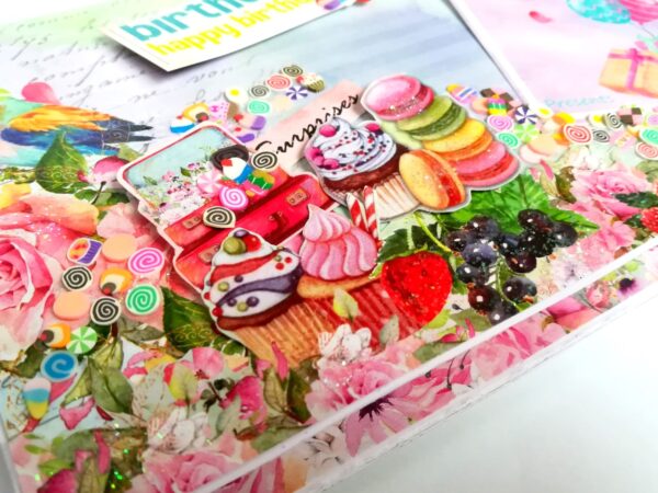 Sparkling Multicolored Birthday Mini Scrapbook C1 image