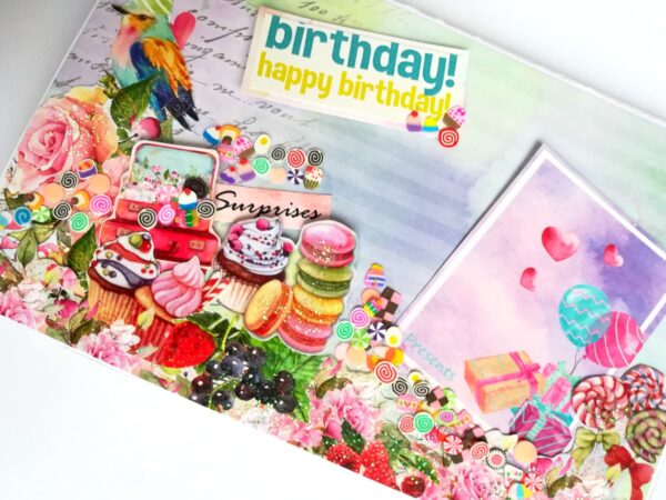 Sparkling Multicolored Birthday Mini Scrapbook C1 image