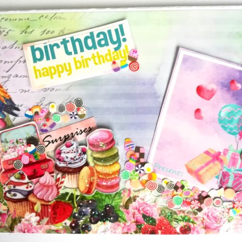 Sparkling Multicolored Birthday Mini Scrapbook C1 image