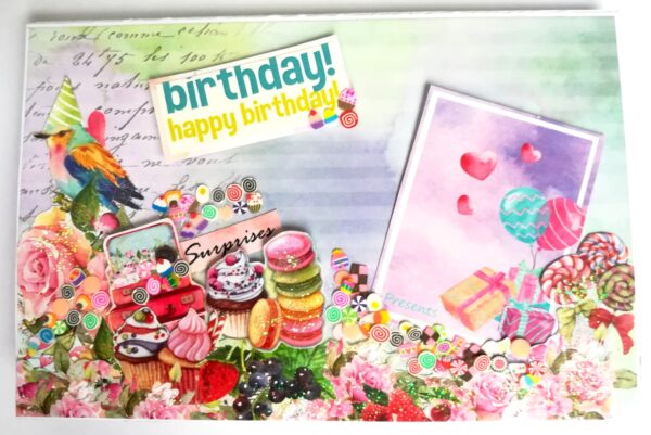 Sparkling Multicolored Birthday Mini Scrapbook C1 image