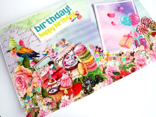 Sparkling Multicolored Birthday Mini Scrapbook C1 image