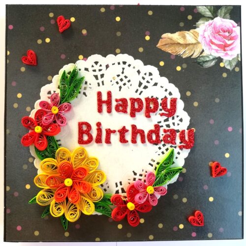 Sparkling Multicolored Love Quilled Mini Zigzag Scrapbook - D3 image
