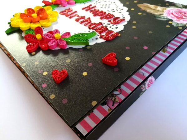 Sparkling Multicolored Love Quilled Mini Zigzag Scrapbook - D3 image Sparkling Multicolored Love Quilled Mini Zigzag Scrapbook - D3 image