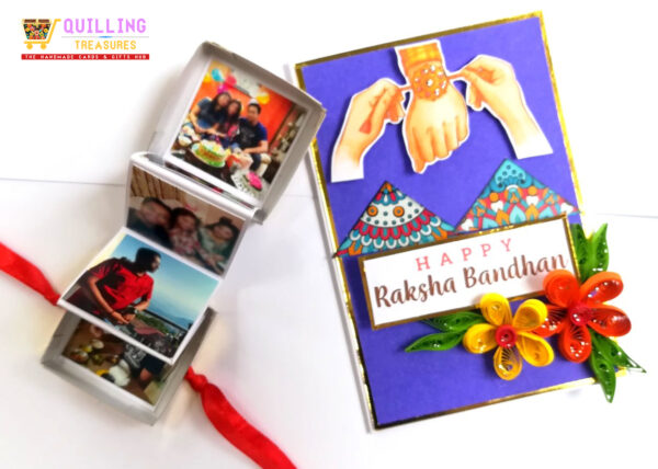 Pop Up Photo Handmade Quilled Rakhi Combo image