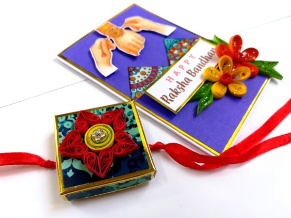 Pop Up Photo Handmade Quilled Rakhi Combo image