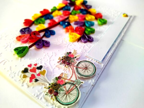 Quilled Colorful Hearts Tree Greeting Card image