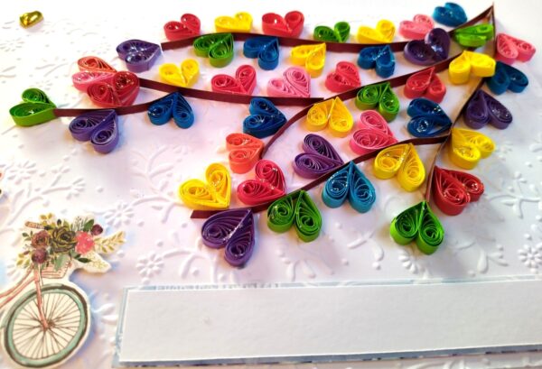 Quilled Colorful Hearts Tree Greeting Card image
