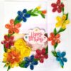 Multicolor Quilled Flowers Mini Scrapbook Birthday card image