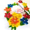 Multicolor Quilled Flowers Mini Scrapbook Birthday card image