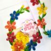 Multicolor Quilled Flowers Mini Scrapbook Birthday card image