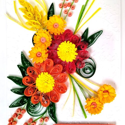 Sparkling Quilled Assorted Flowers Card image