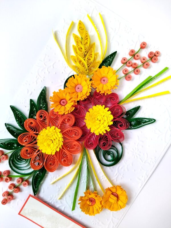Sparkling Quilled Assorted Flowers Card image