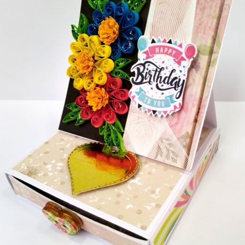 Mini Quilled Flowers Drawer Card - D2 image