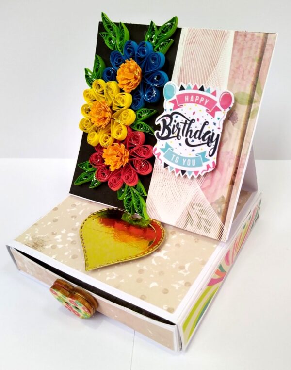 Mini Quilled Flowers Drawer Card - D2 image