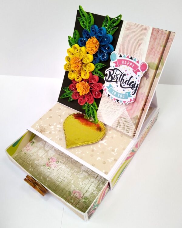 Mini Quilled Flowers Drawer Card - D2 image