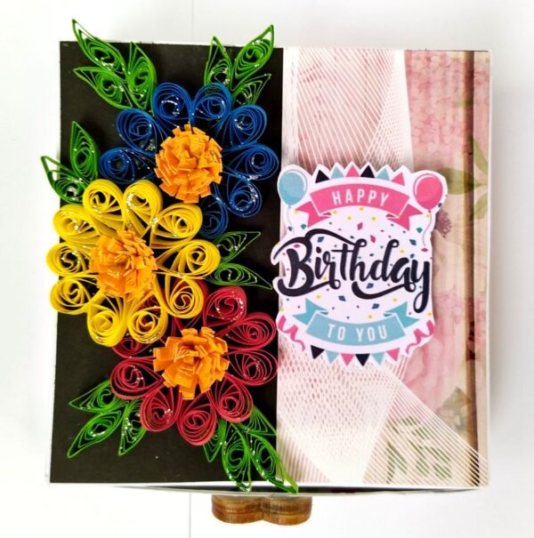 Mini Quilled Flowers Drawer Card - D2 image