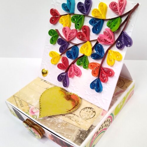 Mini Quilled Hearts Drawer Card - DH1 image