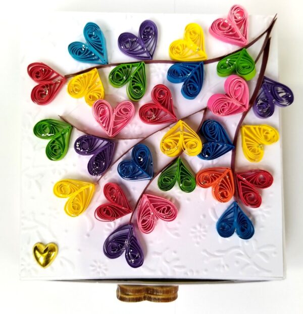 Mini Quilled Hearts Drawer Card - DH1 image
