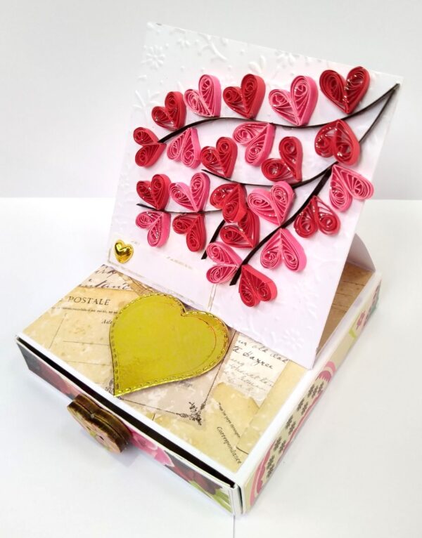 Mini Quilled Hearts Drawer Card - DH2 image