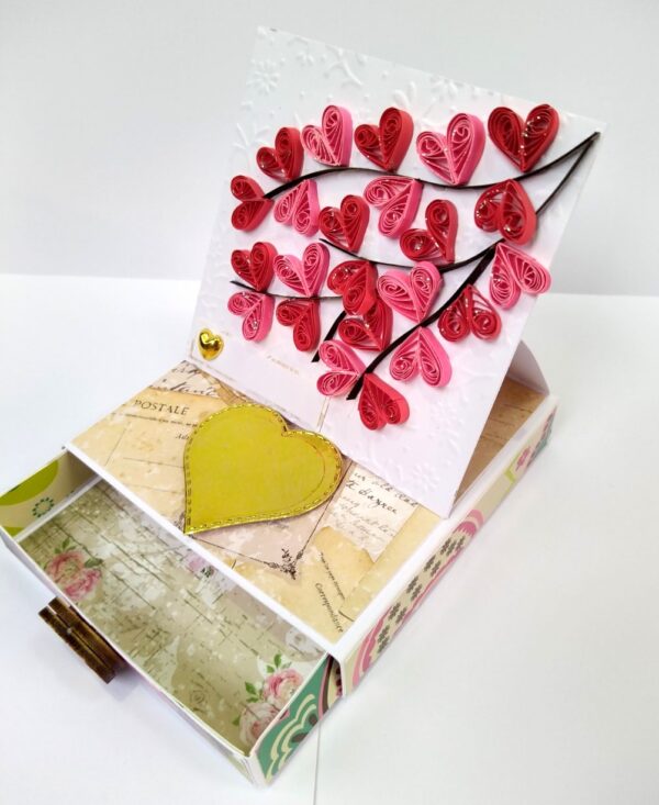 Mini Quilled Hearts Drawer Card - DH2 image