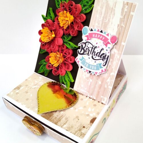 Mini Quilled Flowers Drawer Card - D1 image