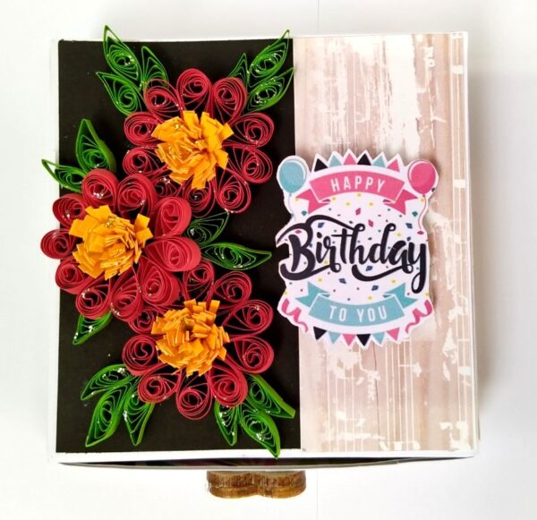 Mini Quilled Flowers Drawer Card - D1 image