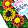 Yellow Orange Quilled Flowers Birthday Card image