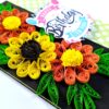 Yellow Orange Quilled Flowers Birthday Card image