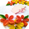 Yellow Orange Quilled Flowers Greeting Card- D2 image