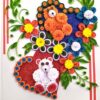 Sparkling Quilled Teddies Flowers Greeting card image