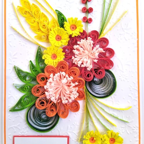 Sparkling Quilled Assorted Flowers Card image