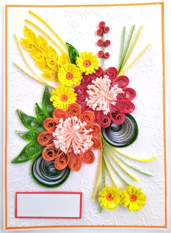 Sparkling Quilled Assorted Flowers Card image
