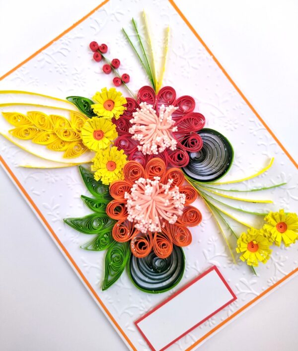 Sparkling Quilled Assorted Flowers Card image