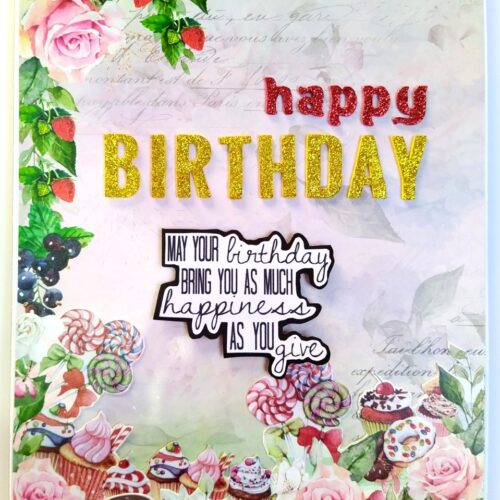 A4 size Happy Birthday Mini Scrapbook Card image