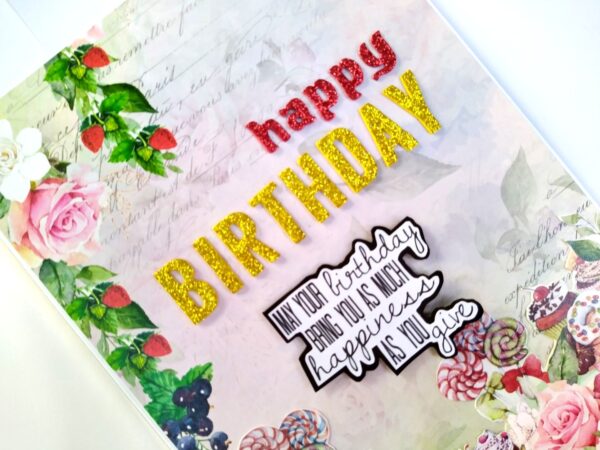 A4 size Happy Birthday Mini Scrapbook Card image