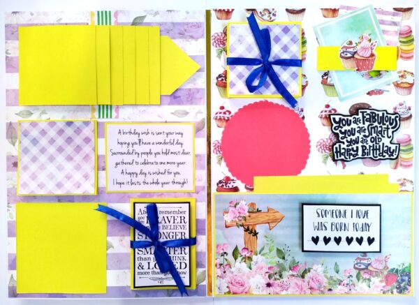 A4 size Happy Birthday Mini Scrapbook Card image