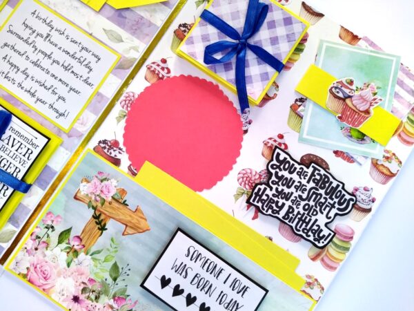 A4 size Happy Birthday Mini Scrapbook Card image
