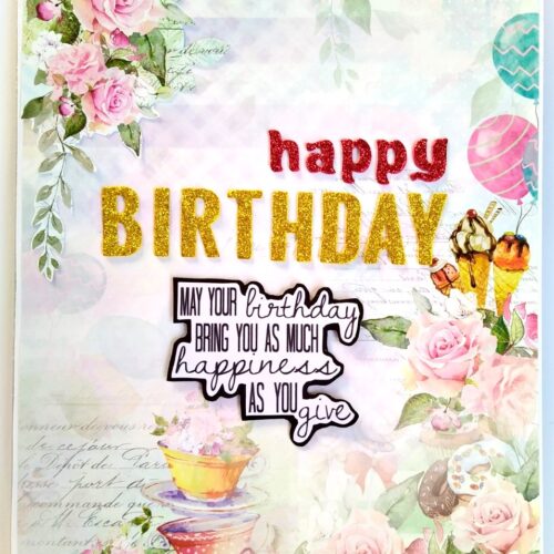 A4 size Happy Birthday Mini Scrapbook Card image